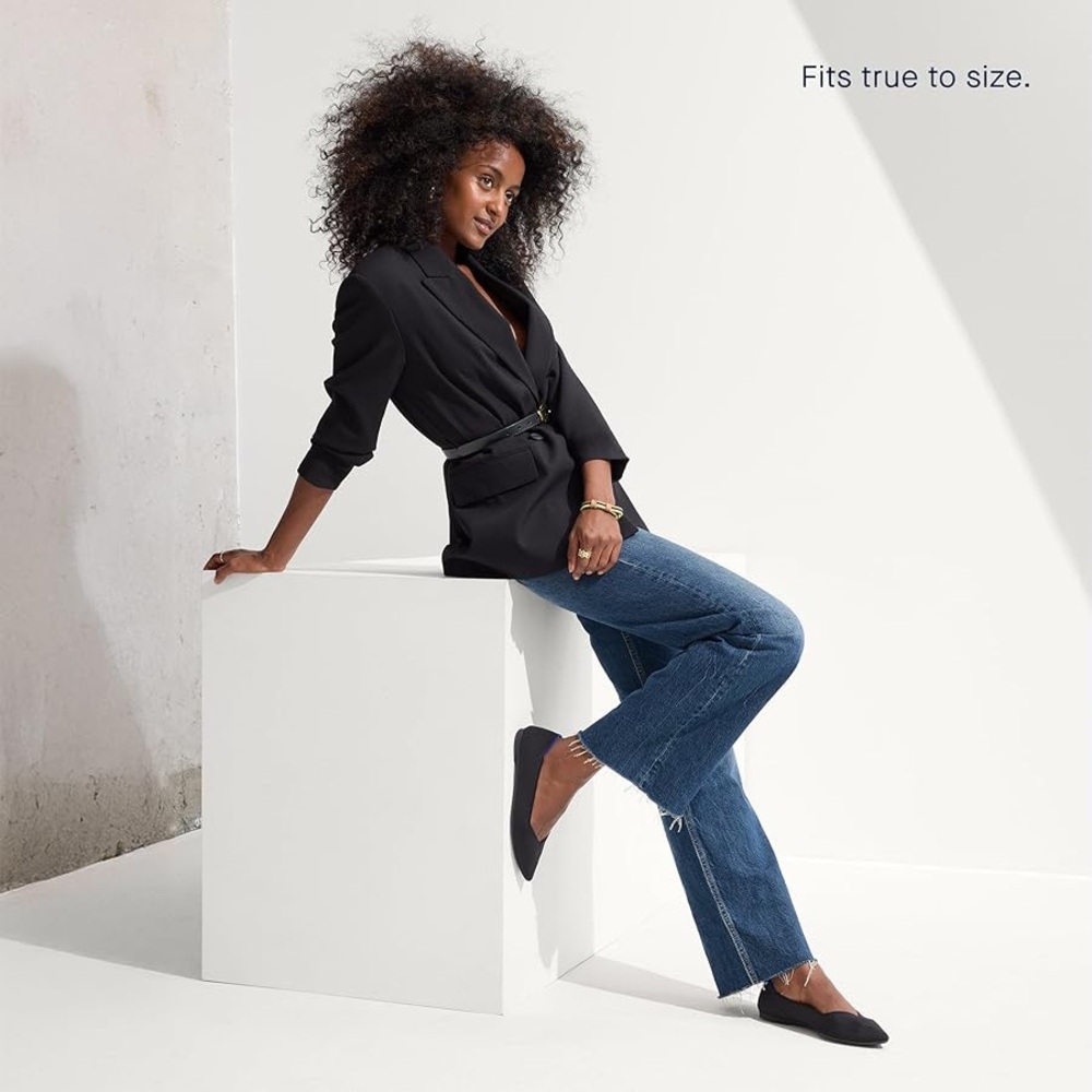 Rothy's Black The Point II Slip-On Shoes, Pointed-Toe Flats Machine Washable 8.5 - Picture 12 of 14